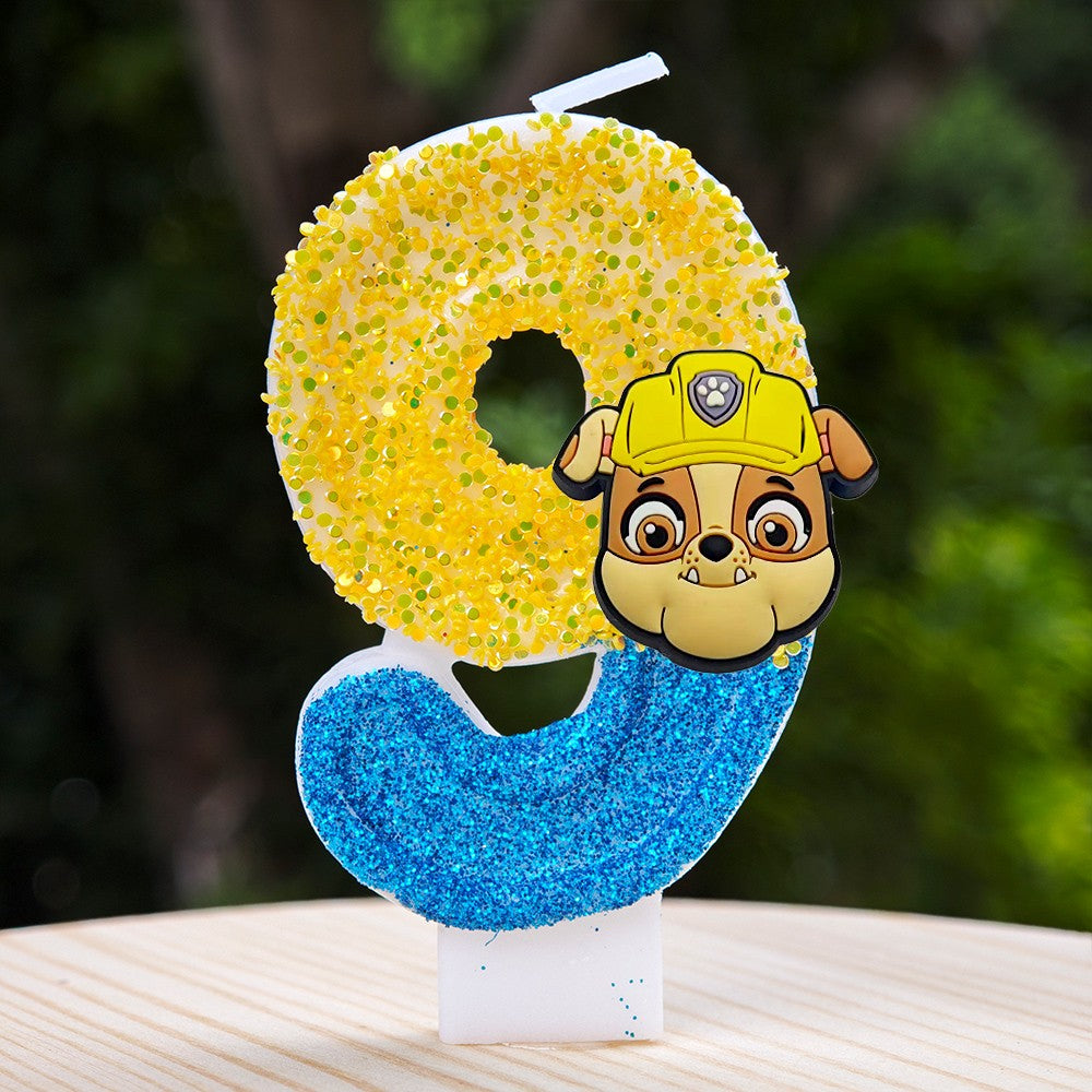 Paw Patrol Candle 0-9 Number Candle Paw Patrol Cartoon Character Party Cake Plug-in Birthday Cake Decoration Baby Shower Gift