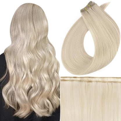 Full Shine Virgin Flat Silk Weft Sew In Hair Bundle Straight Human Hair Extensions 100% Real Human Hair Weft For Women For Salon