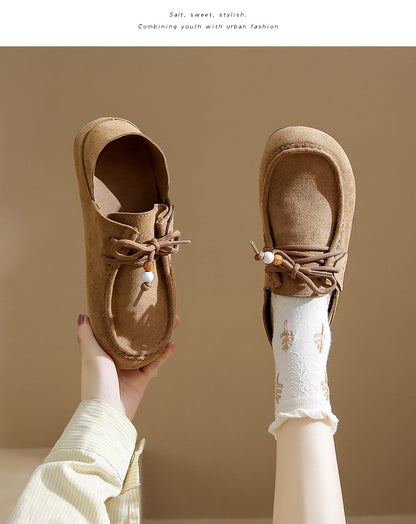 Fashion Brand Shoes Woman 2025 Autumn New Vintage Suede Loafers Pumps Women's Casual Flats Shoes British Style Flat Single Shoes