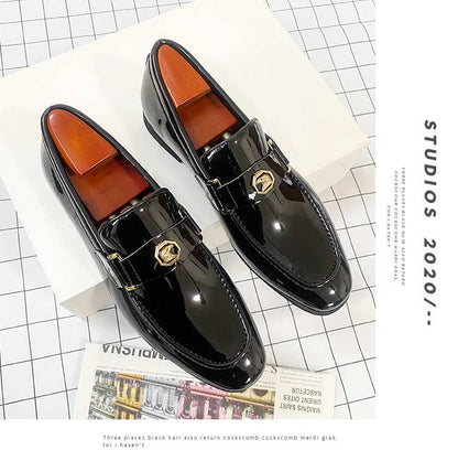 New Black Loafers Men Slip-On Round Toe Fashion Mens Dress Shoes Free Shipping Wedding Shoes for Men Size 38-47