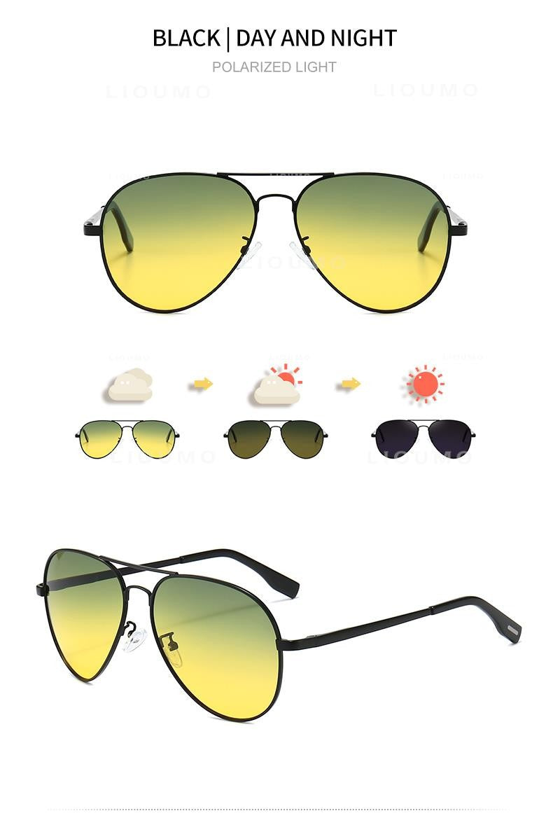 Top Brand Pilot Photochromic  Sunglasses Men Polarized Day Night Driving Glasses Women Chameleon Goggles Unisex sonnenbrille