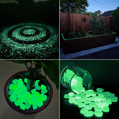 50/200 PEÇAS Pedras Que Brilham No Escuro Seixos Luminosos Para Decoração De Jardim Quintal Interior E Exterior