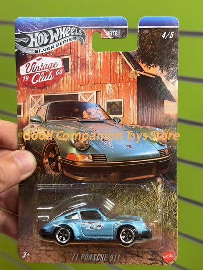 Original Hot Wheels Classic Club Mustang Porsche 911 Volkswagen Beetle Retro Alloy Car HRT81 Silver Label Die-Cast Car Model