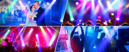 2PCS 19x15W RGBW LED Moving Head Light Beam Focusing Lights Stage Effect Lighting Projector for Disco Party Concert Theater Club
