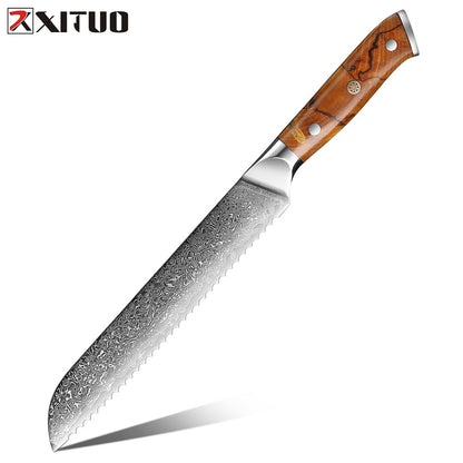 XITUO Damascus Aço Faca de Cozinha Conjunto 1-8 Pçs Faca Profissional Japonesa Faca de Chef Afiada Faca Santoku Faca de Corte Faca de Utilitário Faca de Trinchar