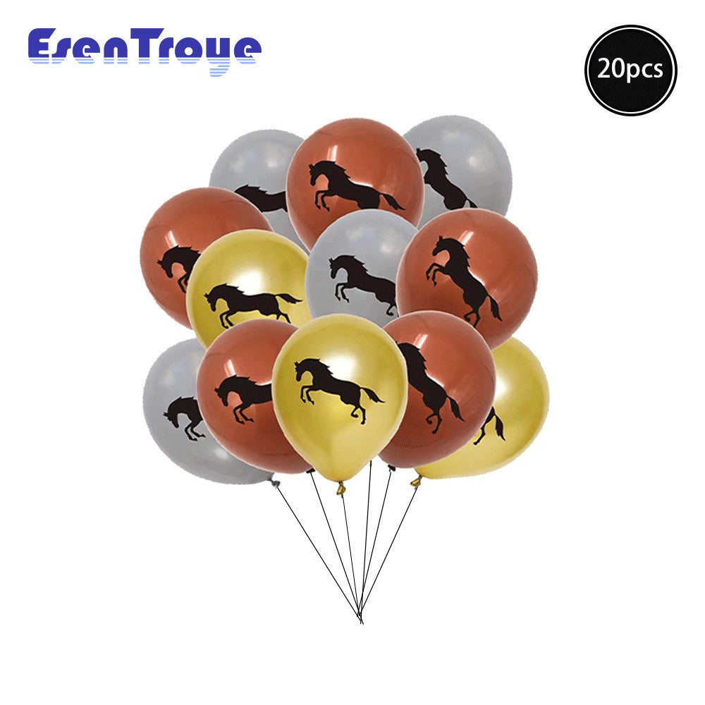 1pc Oversized Horse Balloon Cowboy Giant Horse Aluminum Film Balloon Farm Animal Horse Theme Birthday Party Decoration Kids Toys