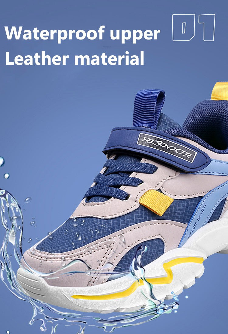 Four Seasons Sport Kids Sneakers Boys Casual Shoes For 5-16Years Children School Walking Non-slip Outdoor Running Shoes Leather