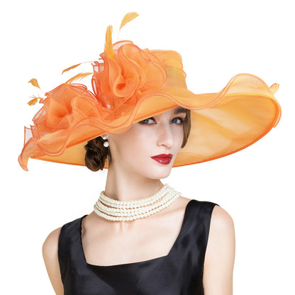 Women Church Hats 2025 Luxury British Top Hats for Elegant Women for Sun Beach Hat Kentucky Tea Party Derby Hats S10-3609