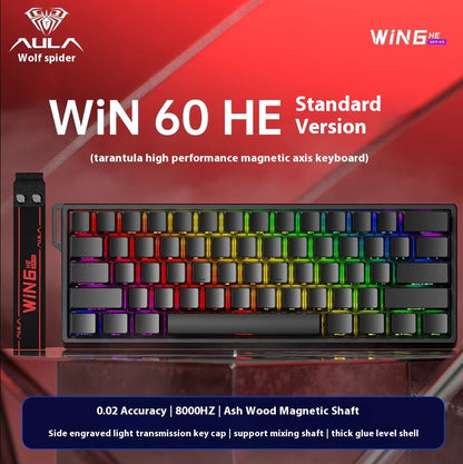 Teclados Win60 Win68 Aula com Teclas Magnéticas 8K, Teclado Mecânico para Jogos, Teclado com Fio para Esports com Luz RGB e Hot-Swap para PC Gamer (Presente)