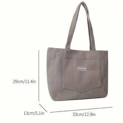 Women's Corduroy Shoulder Tote Bag, Casual Large Capacity Fashion Handbag for Going Out, Purses and Handbags Designer Bag