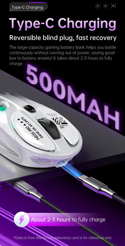 M235 Pro Lightweight Wireless Laptop Mouse BT/2.4G/Wired RGB 1000Hz Polling Rate Programmable Designed for Comfortable Office