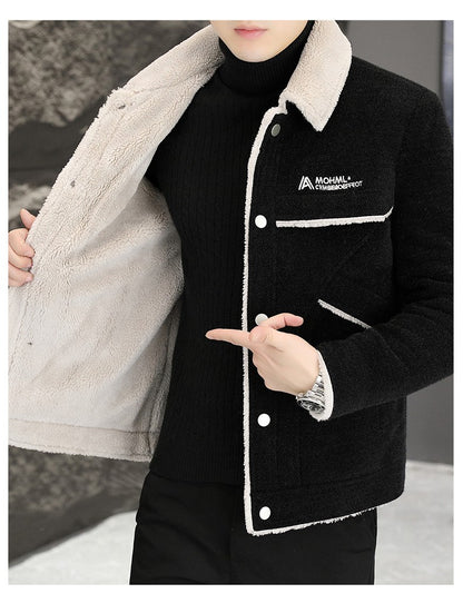 2023 Winter Men's Woolen Jacket Plus Velvet Padded Warm Trench Coat Fashion Casual Business Streetwear Overcoat Men Clothing