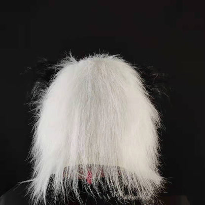 Latex with Fur Black Cat Cosplay Mask Scary Helmet Animal Funny Costume Hood Hair Mask Headwear Adult Halloween Party Props