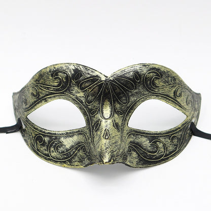 1pc Amazing Mask Antique Gold and Silver Jazz Flat Head Mask Ball Party Gathering Men and Women Cosplay Half Mask Decoration