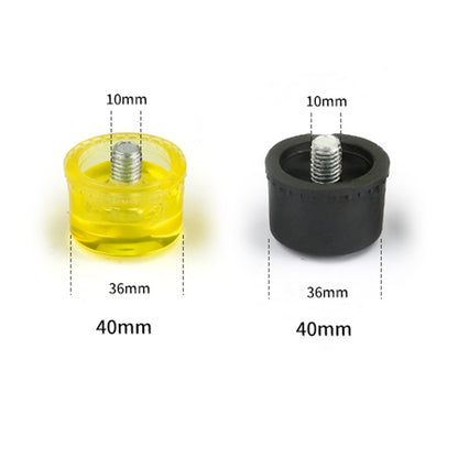 1 Par de Cabeças de Martelo de Borracha de Face Dupla 25mm 30mm 35mm 40mm 45mm Cabeças de Nylon Amarelas e Pretas