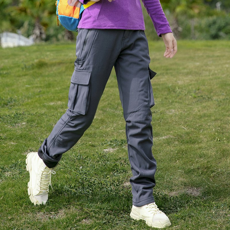 Thick Warm Fleece Winter Pants Women Waterproof Hiking Trekking Camping Skiing Soft Shell Pants Outdoor Windproof Trousers