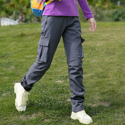 Thick Warm Fleece Winter Pants Women Waterproof Hiking Trekking Camping Skiing Soft Shell Pants Outdoor Windproof Trousers