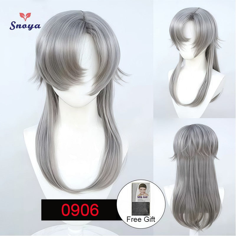 Snoya Versatile Long Synthetic Wolf Tail Cosplay Wig Suitable for Cosplay Parties Halloween Gaming And Anime Red Purple Yellow