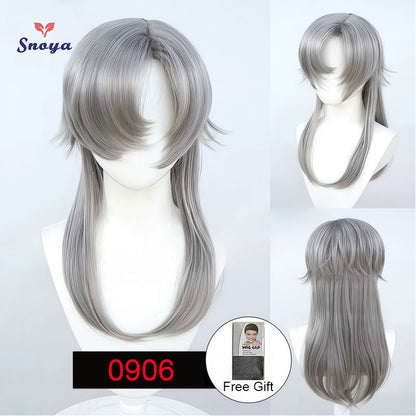 Snoya Versatile Long Synthetic Wolf Tail Cosplay Wig Suitable for Cosplay Parties Halloween Gaming And Anime Red Purple Yellow