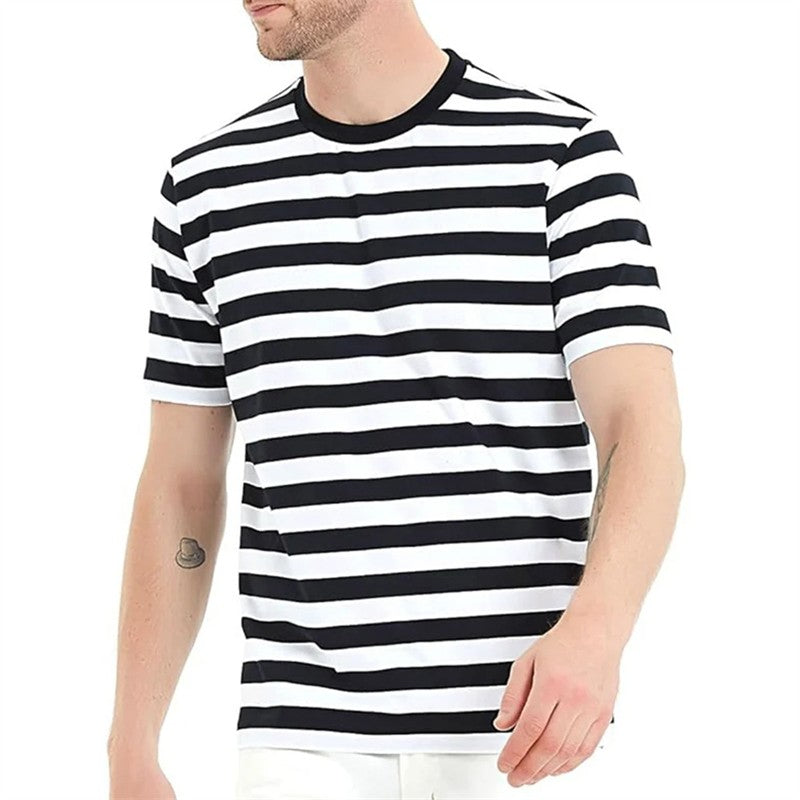 Simple Pinstripe Graphic T Shirts For Men Summer Casual 3D Printed Short Sleeve T-shirts Fashion Streetwear Oversized Tees Tops