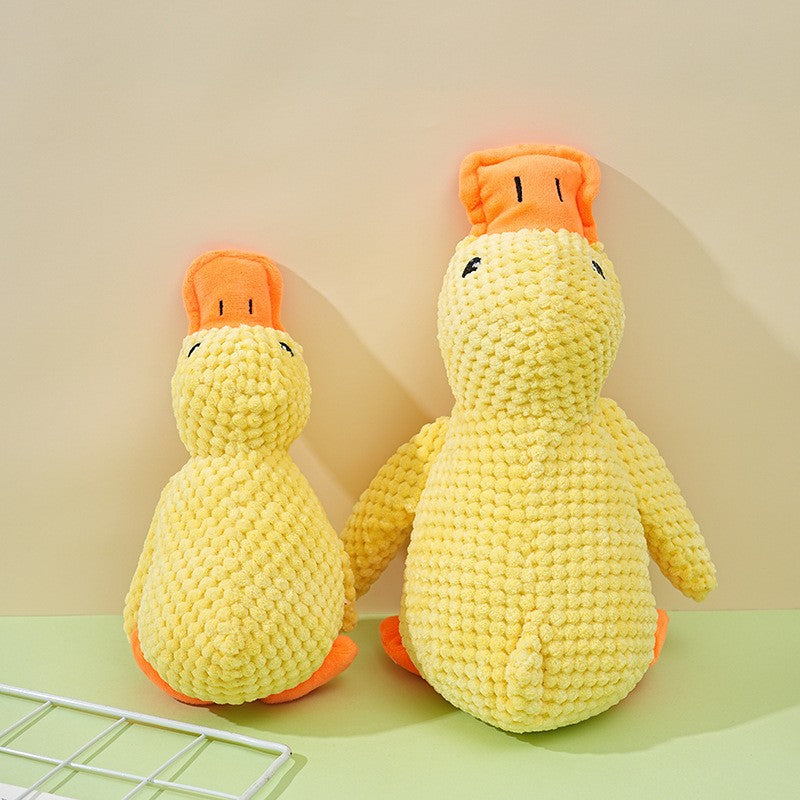 Brinquedos para Cães Pato de Pelúcia para Pequenos e Grandes Cães Resistente à Mordida Ranger os Dentes Brinquedo de Pato que Emite Som para Aliviar o Estresse