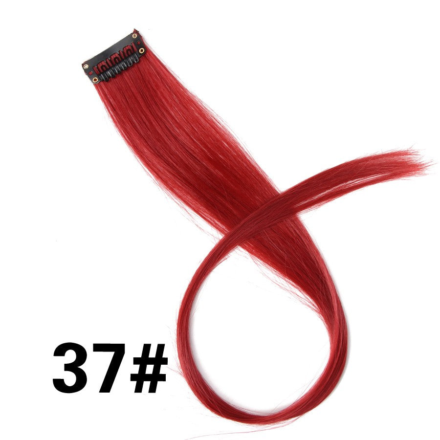 Apliques Sintéticos Presilha de Uma Peça Extensões de Cabelo Arco-Íris Cabelo Sintético Liso Peças de Cabelo de 45cm Longo Ombré Rosa Roxo Vermelho Azul