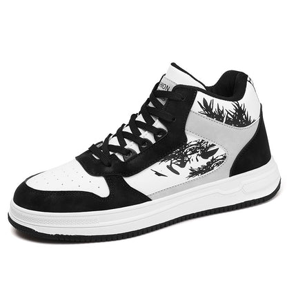 Men Board Shoes 2025 Spring Retro Thick Sole Wear Resistant Anti Slip Flat Sneaker Outdoor Casual Man Walking Footwear