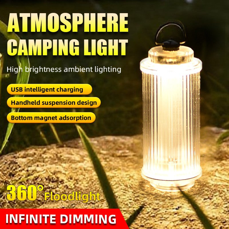 NEW Transparent 38 Explore USB Rechargeable Flashlight Mini LED Camping Lantern with Magnetic Base 3000mAh Battery Outdoor Light