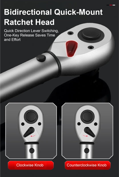 Kit de Chave de Torque Ajustável Multi-Drive 1/4"3/8"1/2"1–3000 N·m Conjunto de Ferramentas de Catraca Profissional de Alta Precisão com Pré-ajuste por Clique