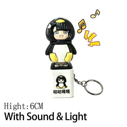 Funny Keychain Keyboard Keychain Press Button Keyring Make Sound Keyrings Goo Goo Gaga Hanging Pendant for Bag