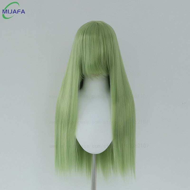 Peruca de Cosplay Longa e Lisa de Altíssima Qualidade, 400g, 48 Cores, 60cm, com Franja, Resistente ao Calor, Perucas Anime + Touca de Peruca