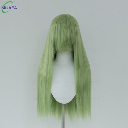 Peruca de Cosplay Longa e Lisa de Altíssima Qualidade, 400g, 48 Cores, 60cm, com Franja, Resistente ao Calor, Perucas Anime + Touca de Peruca