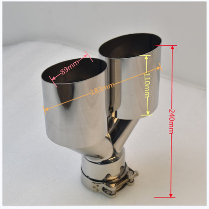 REMUS  Dual Exhaust Tip 3 Inch Inlet 3" outlet 9.5" Long Tail Pipe Double Wall Polished 304 Stainless Steel