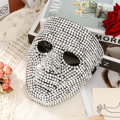 Dancer Mask DIY Rhinestone High-End Party Carnival Festival Prop, Suitable for Men and Women Dance Parties