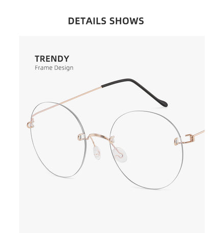 Round Blue Light Glasses Women Screwless Eyeglasses Frame Men 2025 New Women Round Denmark Korean Glasses Frame Vintage Eyewear