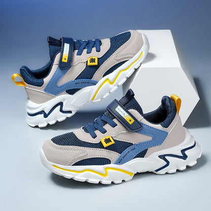Kids Sports Shoes Boys Sneakers Trendy Non-Slip Running Walking Shoes For School Children Lightweight Casual Tennis Footwear