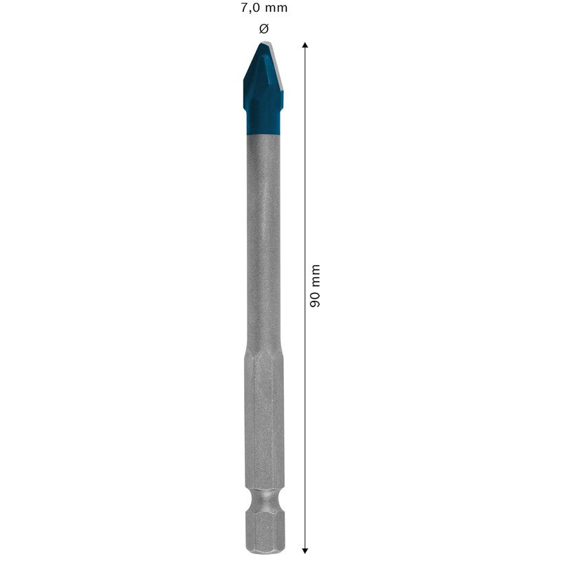 BOSCH EXPERT HEX-9 Broca de cerâmica dura, vida útil 10 vezes mais longa, alta dureza do material, broca de pedra 2608900590 2608900588