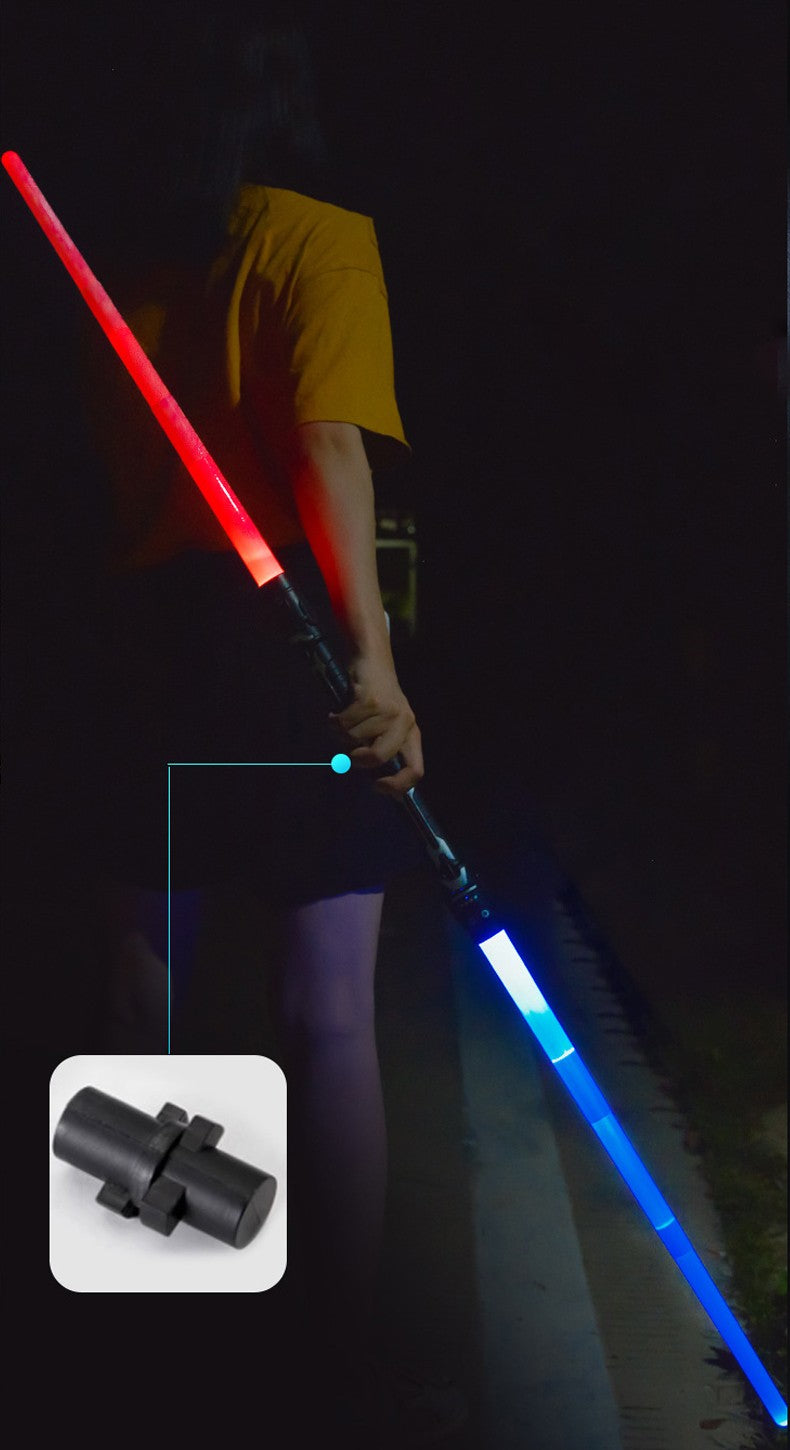 Colorful Glowing Sword Toys Laser Sword Lightsaber Red and Blue Double Saber Telescopic Music Cosplay Cool Flashing Children Toy