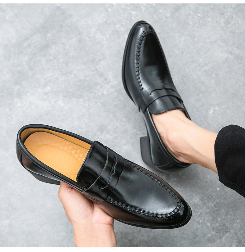 Classic Men's Dress Shoes High Heeled Casual Patry Business Leathers Shoes For Men Classic Wedding Men Formal Social Shoes Man