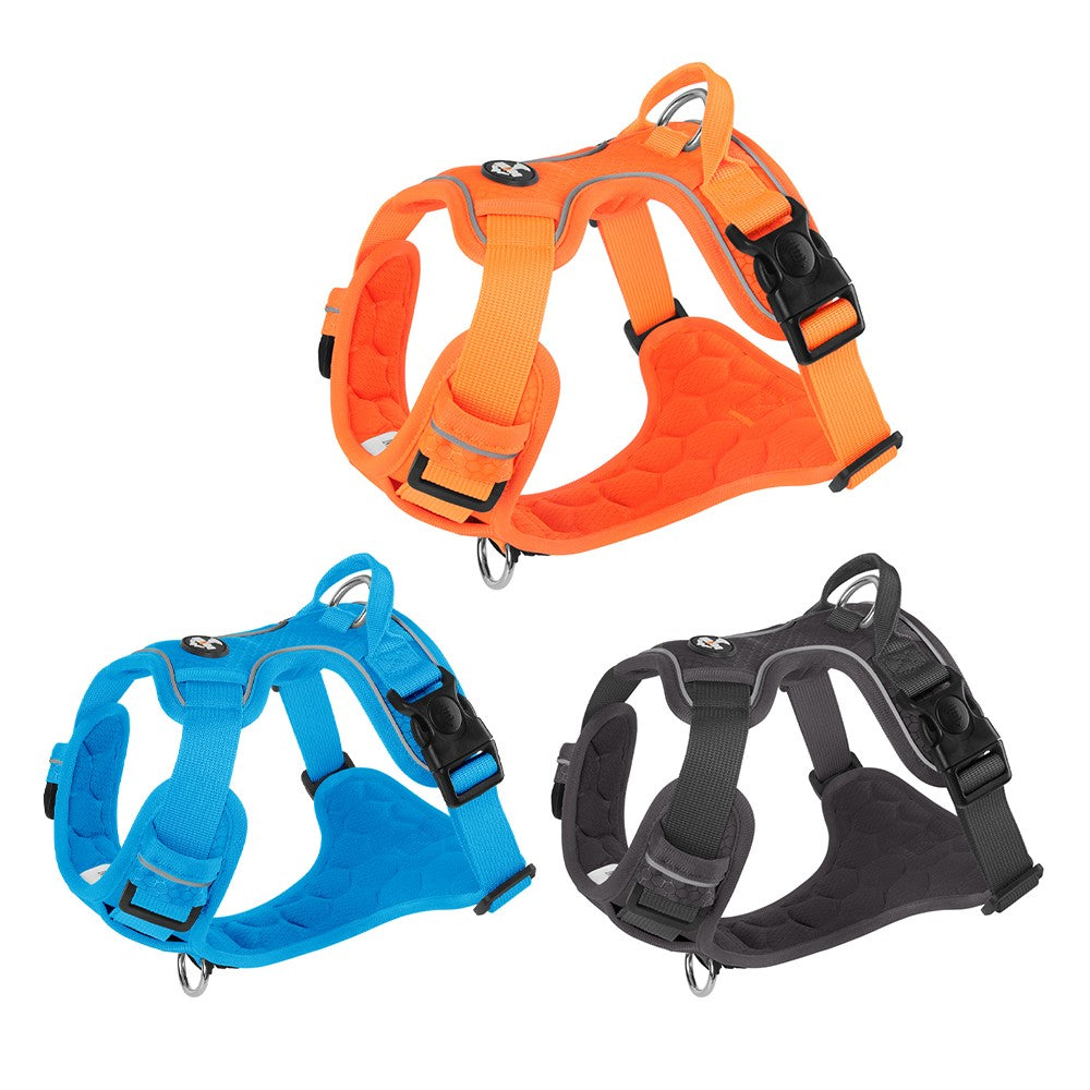 Colete Peitoral para Cães Sem Puxar, Reflexivo, Nylon, Ajustável, para Cães de Porte Médio e Grande, Colete de Segurança Veicular para Caminhada e Corrida.