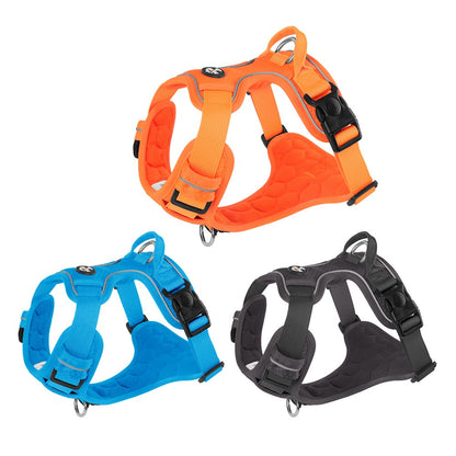Colete Peitoral para Cães Sem Puxar, Reflexivo, Nylon, Ajustável, para Cães de Porte Médio e Grande, Colete de Segurança Veicular para Caminhada e Corrida.