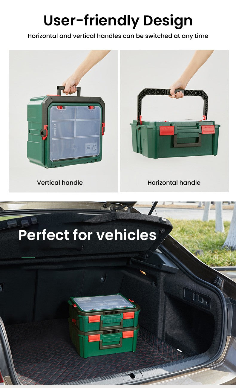 Caixa de Ferramentas Empilhável Bosch System Box Estojo de Ferramentas Multifuncional Empilhável Conjunto S e M Estojo de Transporte Sistema Caixa de Armazenamento