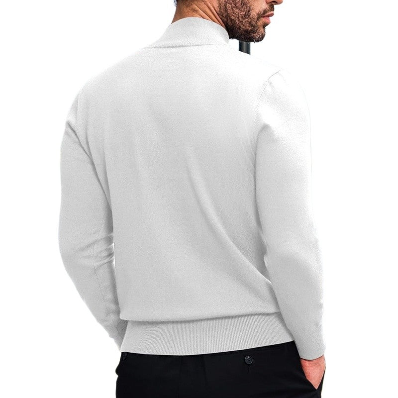 Animal Game Men's Turtleneck Pullover Winter Knit Sweaters Business Jumper Stretch Stand Collar Work Jumper Woolen Cold Blouse