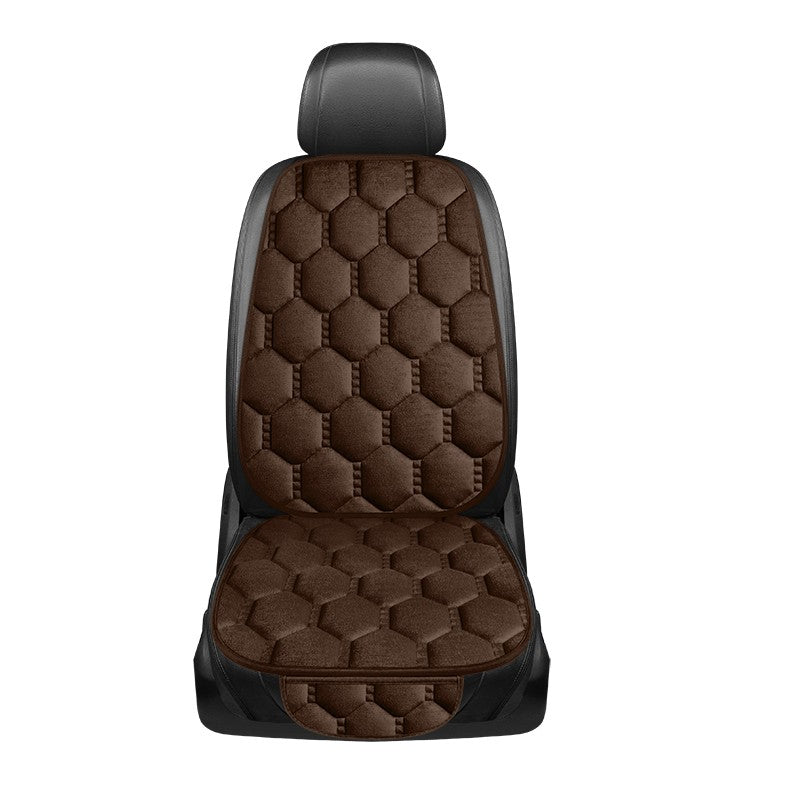 Car seat cushion three piece set, single seat, single piece, winter plush backrest, no binding, anti slip, cold resistant pad
