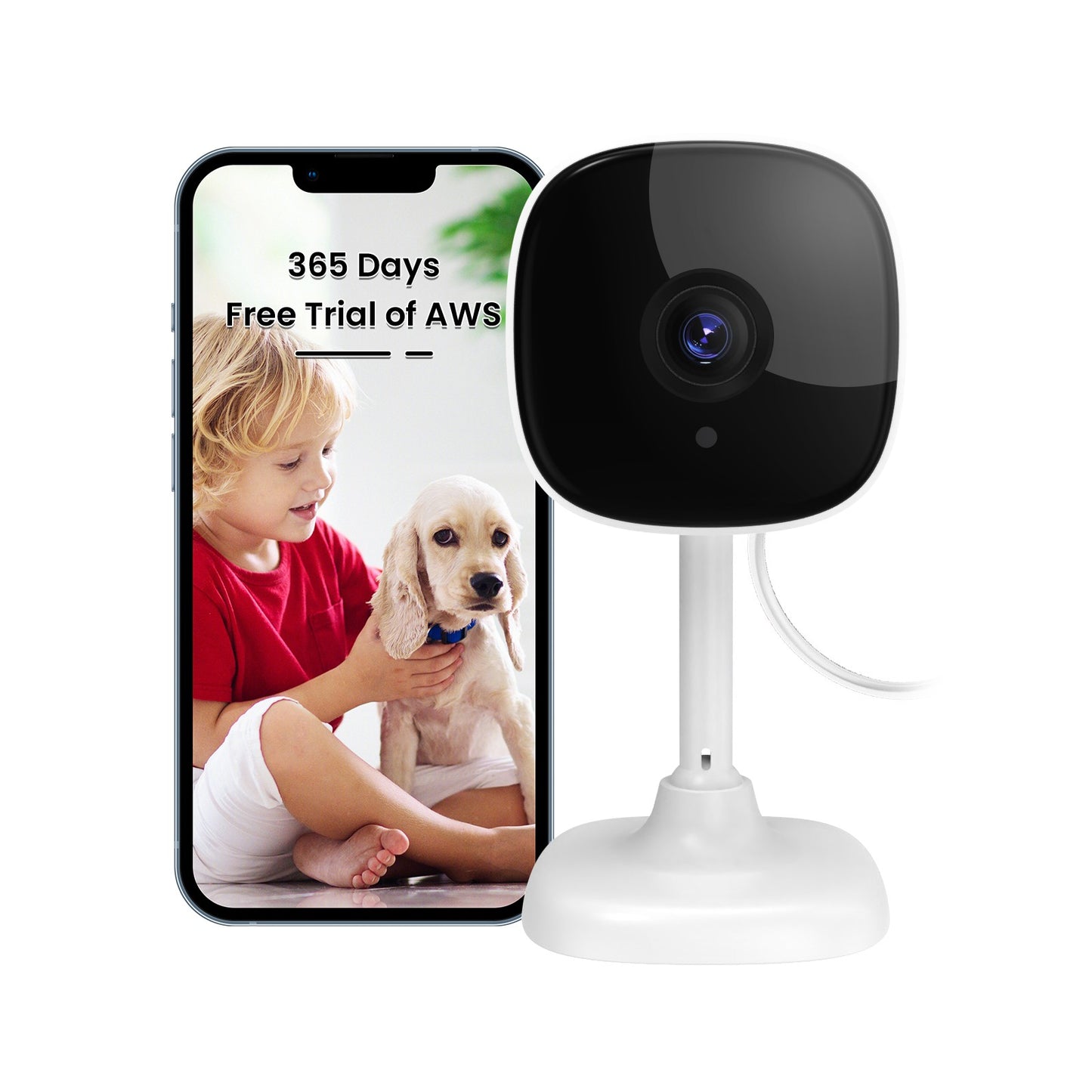 1080P Hd Wifi Ip Camera Indoor Night Vision Ai Detection Surveillance Cube Cameras for Pet Baby Monitor with Alexa & Google Home