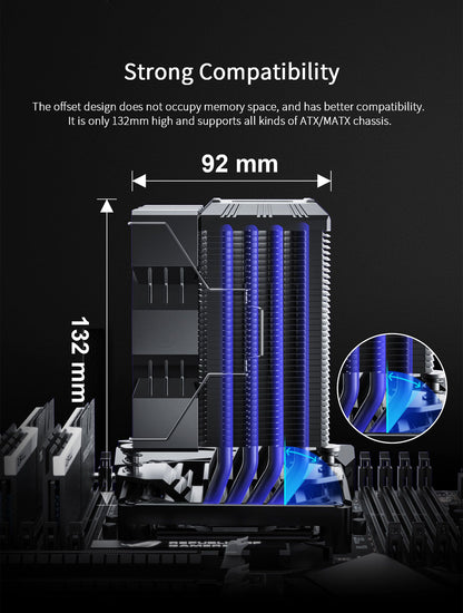 UPSIREN Walrus Assassin 90 Digital Display 4 Heatpipe CPU Cooler 92mm Cooling Fan Radiator Air Cooler  For LGA1700/1200 AM4 AM5