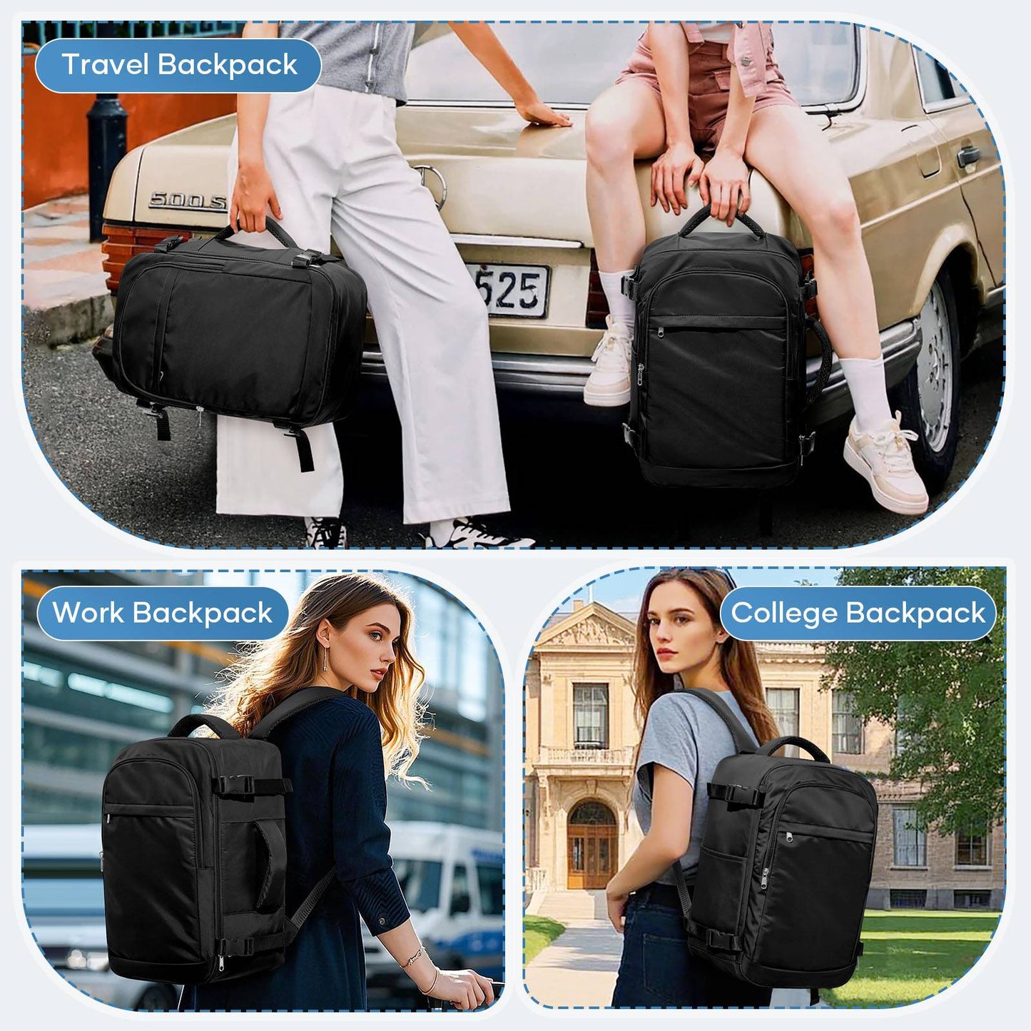 Men 15.6 inch Laptop Bag Cabin Airplane Travel Backpack 40x30x20, Hand Luggage Cabin Backpack Wizzair 40x30x20, College Backpack
