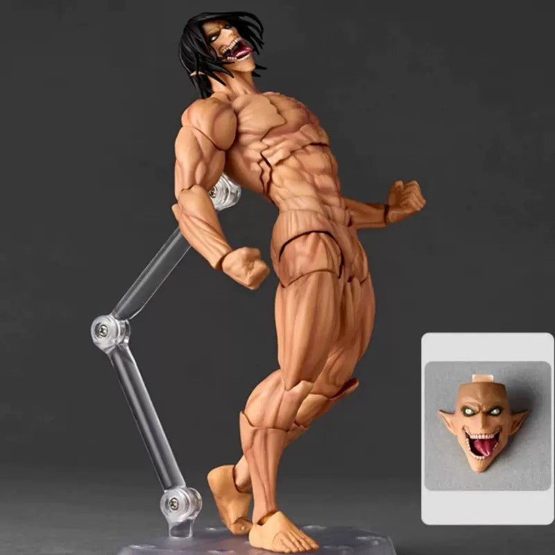 KAIYODO Attack on Titan Figura Revoltech AMAZING YAMAGUCHI Titã Blindado Eren Jaeger Anime Bonecos de Ação Modelo KO Brinquedos Presente