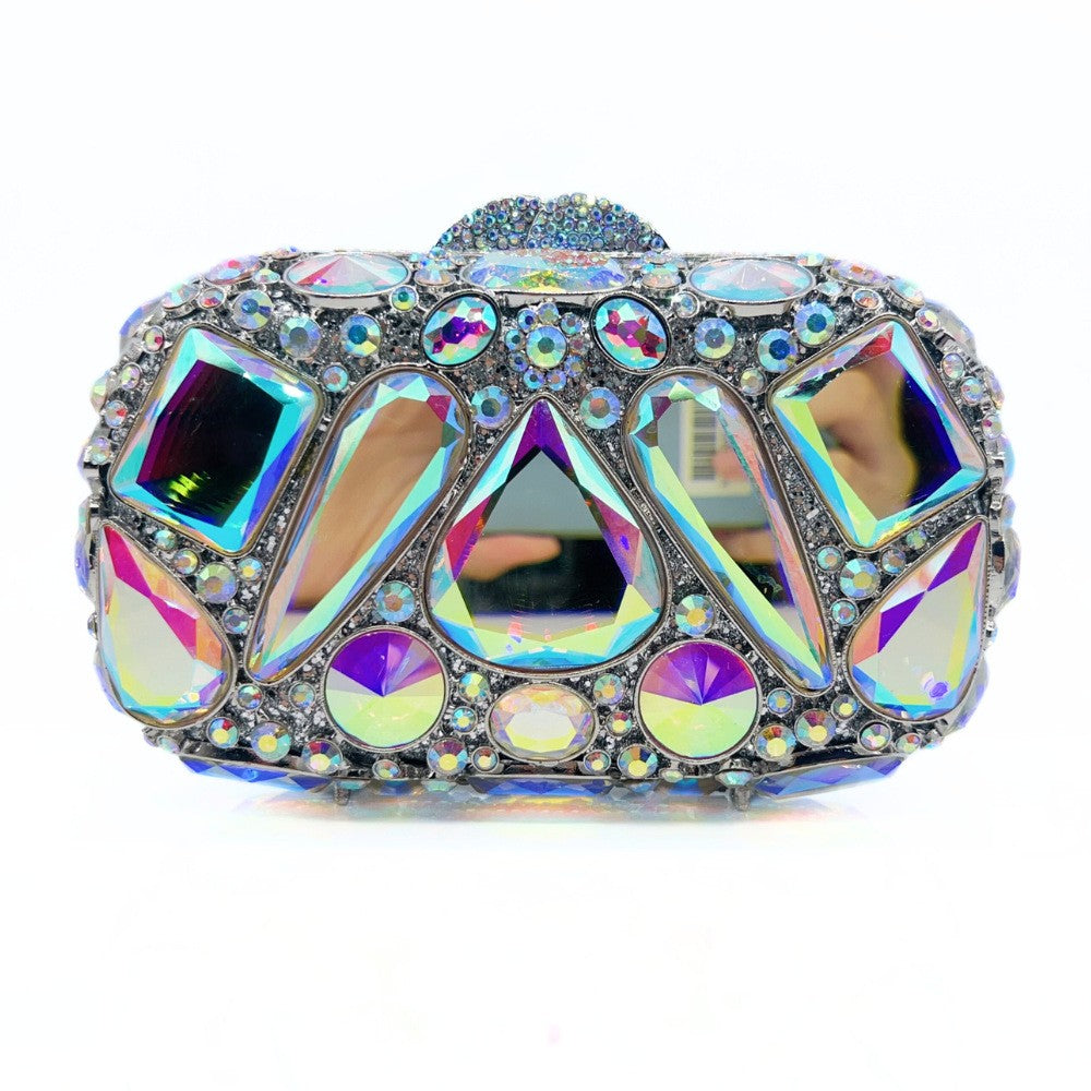 XIYUAN Luxury Women Red Crystal Clutch Purse Bag Evening Bags Wedding Bride Rhinestone Purses For Party Dinner Diamond Handbags