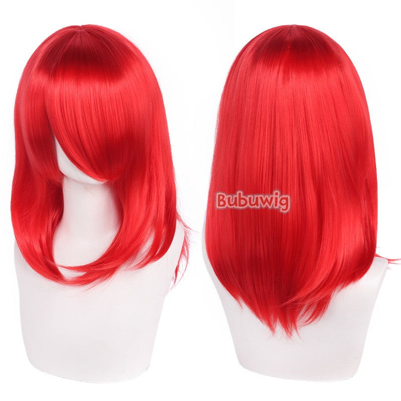 Bubuwig Synthetic Hair 30 Colors 40cm Long Straight Anime Fashion Lolita Cosplay Wigs Pure Color Blue Blonde Wig Heat Resistant